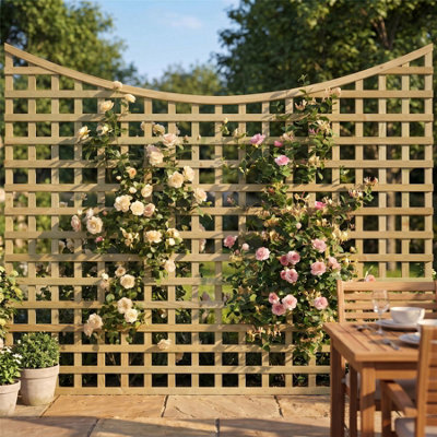 Privacy Square Concave Top Trellis Panels 5 Pack 6ft x 5ft Square ...