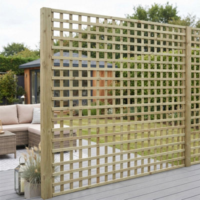Privacy Square Trellis Panels 4 Pack 6ft x 6ft Wooden Lattice Screening ...