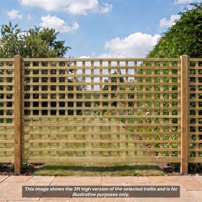 Privacy Square Trellis Panels 5 Pack 6ft x 5ft Wooden Lattice Screening ...