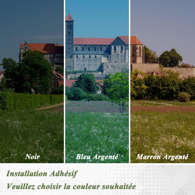 Privacy Window Film, 45 x 100cm, One-Way Mirror Window Film, UV Heat ...