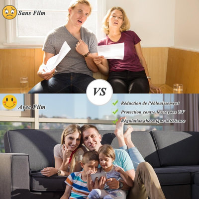 Privacy Window Film, 45 x 100cm, One-Way Mirror Window Film, UV Heat ...