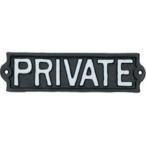 Private Black Sign Cast Iron Sign Plaque Door Wall House Gate Garden Office