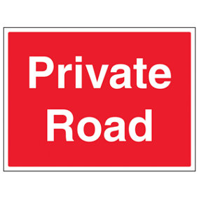 Private Road Agricultural Sign - Red Adhesive Vinyl - 400x300mm (x3)
