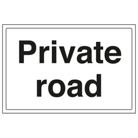 Private Road Warning Parking Sign - Adhesive Vinyl - 300x200mm (x3)