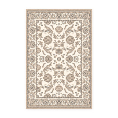 Priya Beige Cream Floral Rug 120cm x 170cm