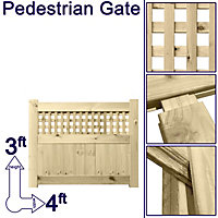 Prmier URBAN Tongue & Groove Garden Gate Padestrian Pathway Height: 3ft x Width: 4ft with Premier 45mm Square Trellis