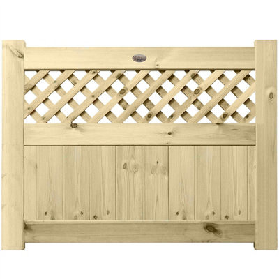 Prmier URBAN Tongue & Groove Garden Gate Padestrian Pathway Height: 3ft x Width: 4ft with Premier Diamond Trellis