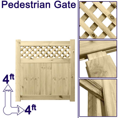 Prmier URBAN Tongue & Groove Garden Gate Padestrian Pathway Height: 4ft x Width: 4ft with Premier Diamond Trellis