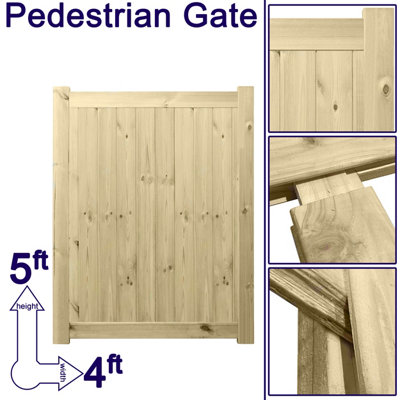 Prmier URBAN Tongue & Groove Garden Gate Padestrian Pathway Height: 5ft x Width: 4ft Full Without Trellis