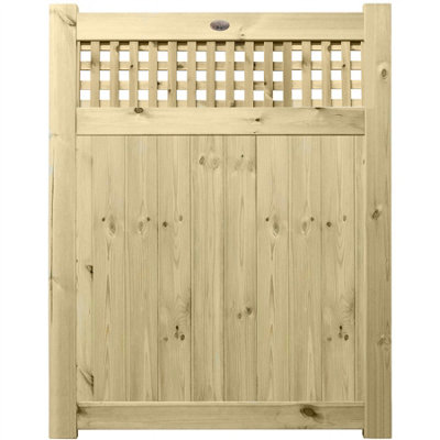 Prmier URBAN Tongue & Groove Garden Gate Padestrian Pathway Height: 5ft x Width: 4ft with Premier 45mm Square Trellis