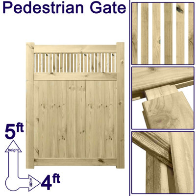 Prmier URBAN Tongue & Groove Garden Gate Padestrian Pathway Height: 5ft x Width: 4ft with Tuscany Vertically Trellis