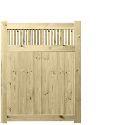 Prmier URBAN Tongue & Groove Garden Gate Padestrian Pathway Height: 5ft x Width: 4ft with Tuscany Vertically Trellis