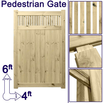 Prmier URBAN Tongue & Groove Garden Gate Padestrian Pathway Height: 6ft x Width: 4ft with Tuscany Vertically Trellis