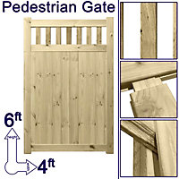 Prmier URBAN Tongue & Groove Garden Gate Padestrian Pathway Height: 6ft x Width: 4ft with Vertical Picket Pales Trellis