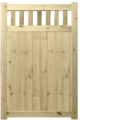 Prmier URBAN Tongue & Groove Garden Gate Padestrian Pathway Height: 6ft x Width: 4ft with Vertical Picket Pales Trellis
