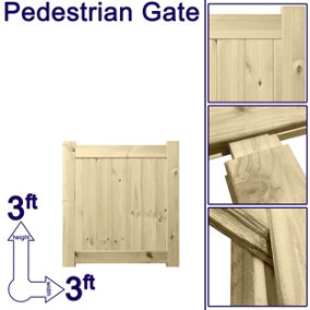 Prmier URBAN Tongue & Groove Garden Gate Pedestrian Pathway Height: 3ft x Width: 3ft Full Without Trellis