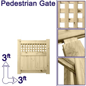 Prmier URBAN Tongue & Groove Garden Gate Pedestrian Pathway Height: 3ft x Width: 3ft with Premier 45mm Square Trellis