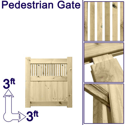 Prmier URBAN Tongue & Groove Garden Gate Pedestrian Pathway Height: 3ft x Width: 3ft with Tuscany Vertically Trellis