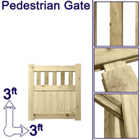 Prmier URBAN Tongue & Groove Garden Gate Pedestrian Pathway Height: 3ft x Width: 3ft with Vertical Picket Pales Trellis