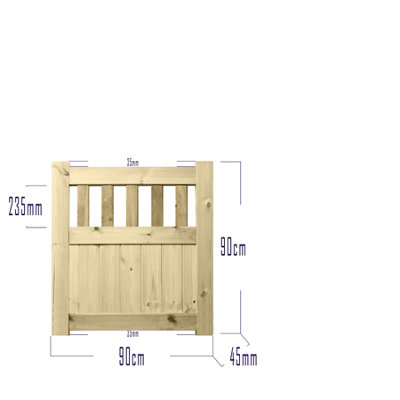 Prmier URBAN Tongue & Groove Garden Gate Pedestrian Pathway Height: 3ft x Width: 3ft with Vertical Picket Pales Trellis - 3