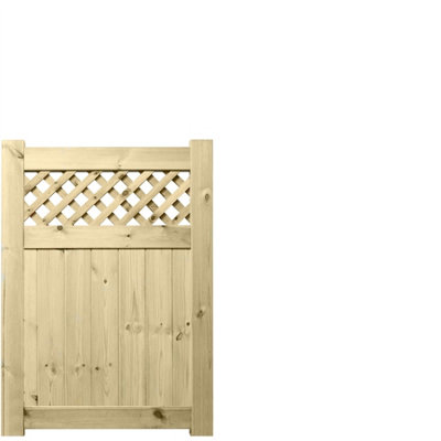 Prmier URBAN Tongue & Groove Garden Gate Pedestrian Pathway Height: 4ft x Width: 3ft with Premier Diamond Trellis