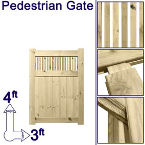 Prmier URBAN Tongue & Groove Garden Gate Pedestrian Pathway Height: 4ft x Width: 3ft with Tuscany Vertically Trellis