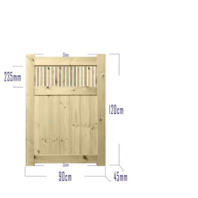 Prmier URBAN Tongue & Groove Garden Gate Pedestrian Pathway Height: 4ft x Width: 3ft with Tuscany Vertically Trellis - 6