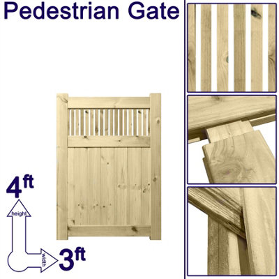 Prmier URBAN Tongue & Groove Garden Gate Pedestrian Pathway Height: 4ft x Width: 3ft with Tuscany Vertically Trellis - 8