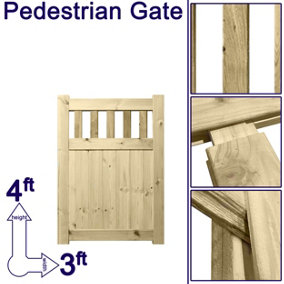 Prmier URBAN Tongue & Groove Garden Gate Pedestrian Pathway Height: 4ft x Width: 3ft with Vertical Picket Pales Trellis