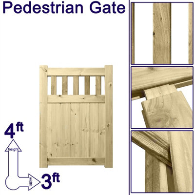 Prmier URBAN Tongue & Groove Garden Gate Pedestrian Pathway Height: 4ft x Width: 3ft with Vertical Picket Pales Trellis - 9