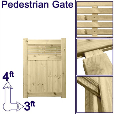 Prmier URBAN Tongue & Groove Garden Gate Pedestrian Pathway Height: 4ft x Width: 3ft with Vogue Horizontially Trellis - 6