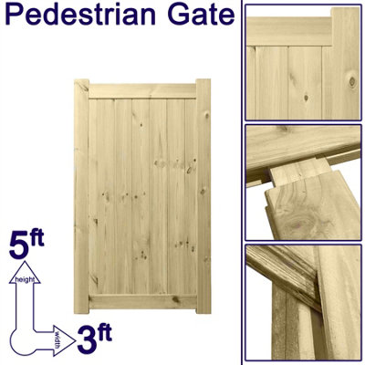 Prmier URBAN Tongue & Groove Garden Gate Pedestrian Pathway Height: 5ft x Width: 3ft Full Without Trellis - 5