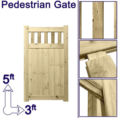 Prmier URBAN Tongue & Groove Garden Gate Pedestrian Pathway Height: 5ft x Width: 3ft with Vertical Picket Pales Trellis - 3