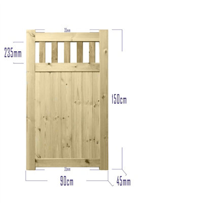Prmier URBAN Tongue & Groove Garden Gate Pedestrian Pathway Height: 5ft x Width: 3ft with Vertical Picket Pales Trellis - 6