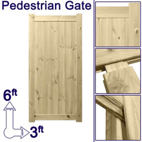 Prmier URBAN Tongue & Groove Garden Gate Pedestrian Pathway Height: 6ft x Width: 3ft Full Without Trellis