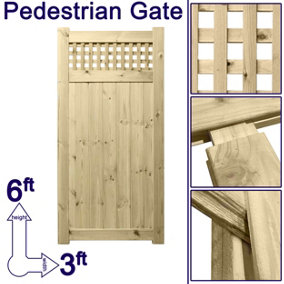 Prmier URBAN Tongue & Groove Garden Gate Pedestrian Pathway Height: 6ft x Width: 3ft with Premier 45mm Square Trellis