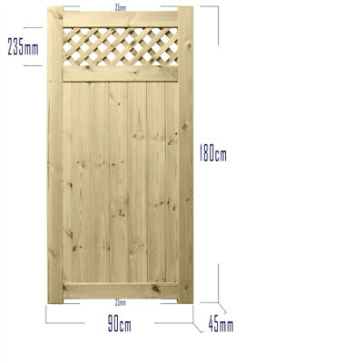 Prmier URBAN Tongue & Groove Garden Gate Pedestrian Pathway Height: 6ft x Width: 3ft with Premier Diamond Trellis - 6