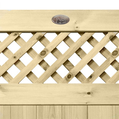 Prmier URBAN Tongue & Groove Garden Gate Pedestrian Pathway Height: 6ft x Width: 3ft with Premier Diamond Trellis - 8