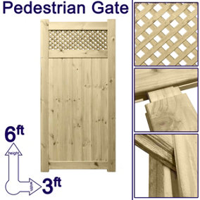 Prmier URBAN Tongue & Groove Garden Gate Pedestrian Pathway Height: 6ft x Width: 3ft with Privacy Style Diamond Trellis