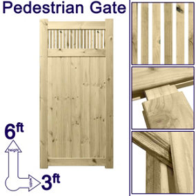 Prmier URBAN Tongue & Groove Garden Gate Pedestrian Pathway Height: 6ft x Width: 3ft with Tuscany Vertically Trellis