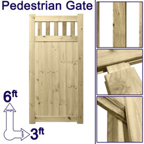 Prmier URBAN Tongue & Groove Garden Gate Pedestrian Pathway Height: 6ft x Width: 3ft with Vertical Picket Pales Trellis