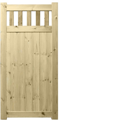 Prmier URBAN Tongue & Groove Garden Gate Pedestrian Pathway Height: 6ft x Width: 3ft with Vertical Picket Pales Trellis