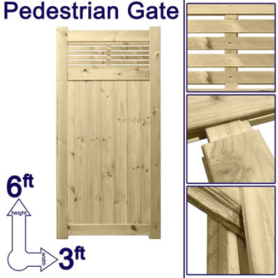Prmier URBAN Tongue & Groove Garden Gate Pedestrian Pathway Height: 6ft x Width: 3ft with Vogue Horizontially Trellis - 4