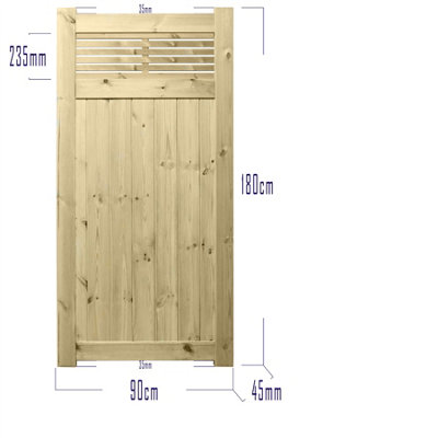 Prmier URBAN Tongue & Groove Garden Gate Pedestrian Pathway Height: 6ft x Width: 3ft with Vogue Horizontially Trellis - 9