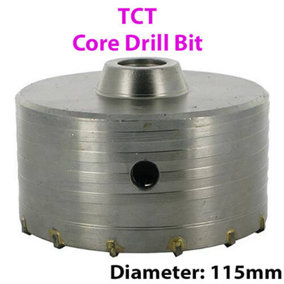 PRO 115mm (4.53") TCT Core Drill Bit Tile Marble Glass Brick Hole Saw Cutter