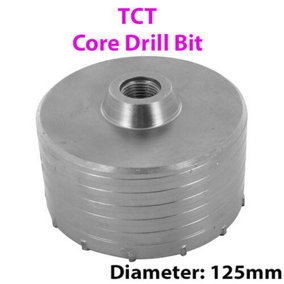 PRO 125mm (4.92") TCT Core Drill Bit Tile Marble Glass Brick Hole Saw Cutter