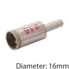 PRO 16mm Diamond Dust Core Drill Bit & Shank Tile Marble Glass Hole Saw Cutter