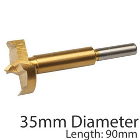 PRO 35mm Titanium Coated Forstner Bits Flat Bottom Hole Saw / Core Drill Cutter