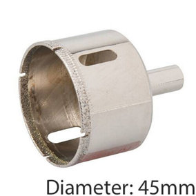 PRO 45mm Diamond Dust Core Drill Bit & Shank Tile Marble Glass Hole Saw Cutter
