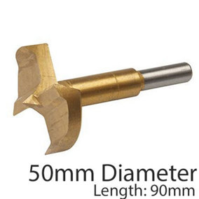 PRO 50mm Titanium Coated Forstner Bits Flat Bottom Hole Saw / Core Drill Cutter